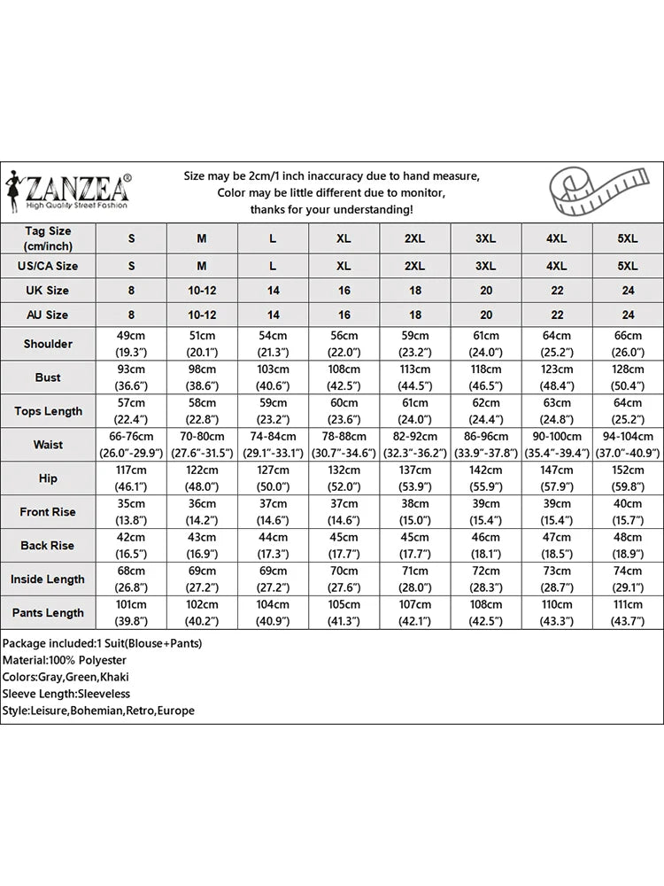 2025 ZANZEA Summer Pant Sets 2PCS Office Women Outfits Solid Work OL Tracksuits Elegant Sleeveless Blouse Suit Matching Sets