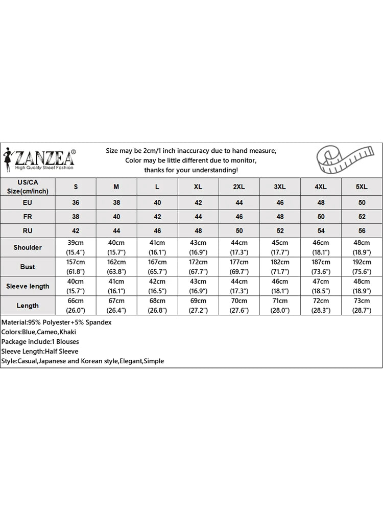 ZANZEA Women Pleated Elegant Blouse 2025 Fashion Tops Casual Half Puff Sleeve Loose Solid Shirts Stand Collar Office Lady Blusas