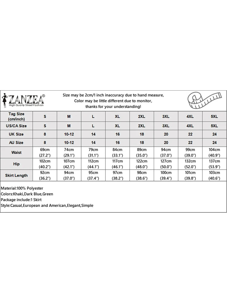 Elegant Pleated Maxi Skirts High Waist Office Skirts Women Casual Loose Zipper Buttons Overskirts A-Line Bottom Lady ZANZEA 2025