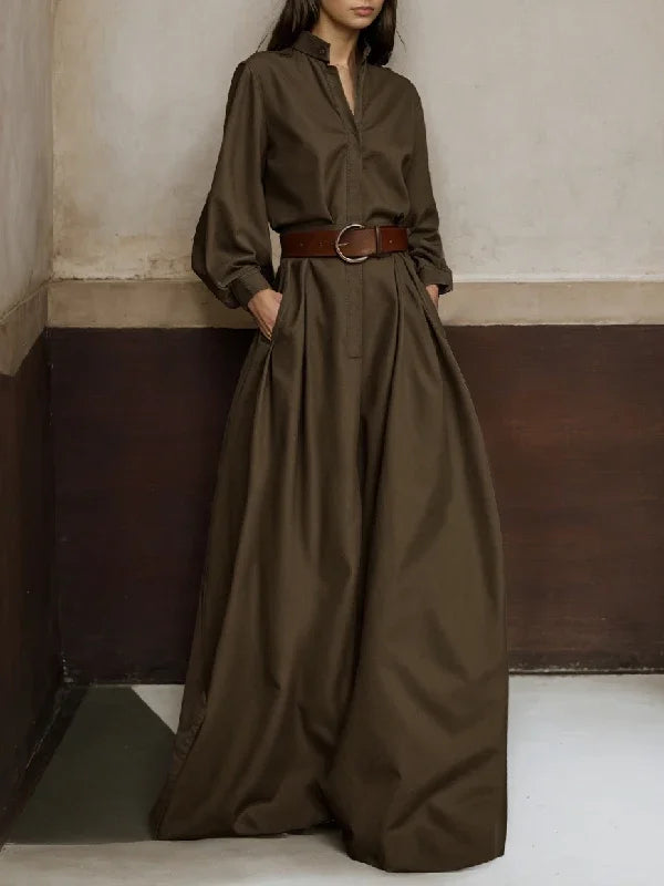 Onecozyday 2025 Stylish Solid Color Coverall for Urban Women Stand Collar High Waist Loose Fit One-piece Suit Casual Jumpsuits