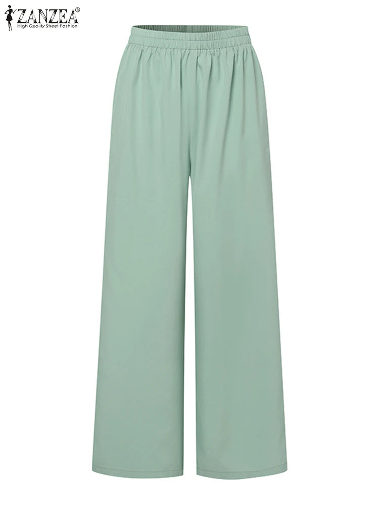 ZANZEA Classy Office Lady Blazer Suits Elegant Women Tied Waist Top and Pant 2pcs Outfit 2025 Trend Streetwear Commute Pant Sets